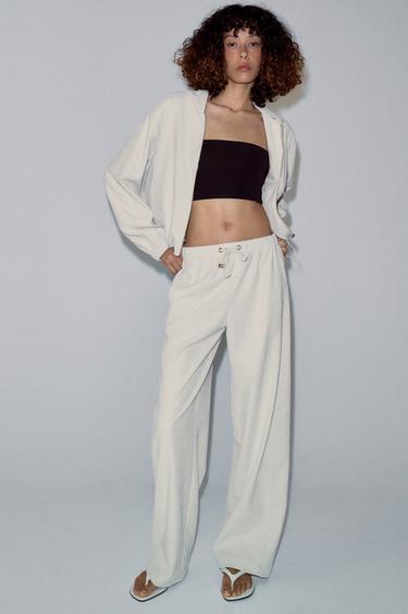 PANTALÓN CINTURA ELÁSTICA - Crudo de Zara - Imagen 0