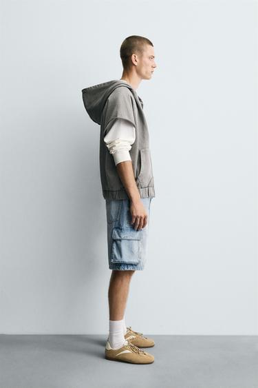 SHORT EN JEAN CARGO - Bleu clair de Zara - Image 3