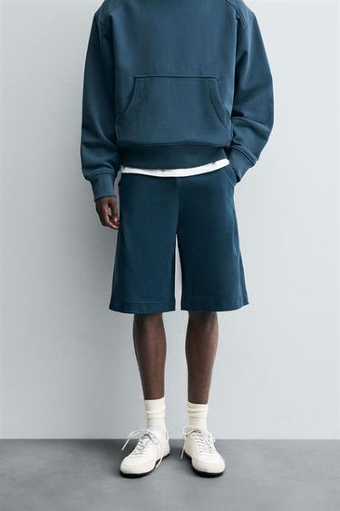 BERMUDA JOGGER COM LAVAGEM LIMITED EDITION - Azul da Zara