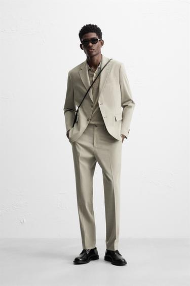 CHECK SUIT TROUSERS - Greyish by Zara