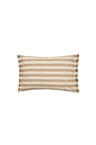 Zara STRIPED THROW PILLOW COVER - Ocher