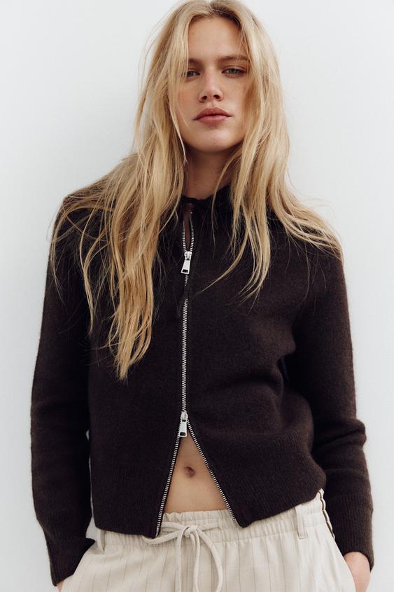 PLAIN STITCH HOODIE - Dark brown | ZARA Thailand