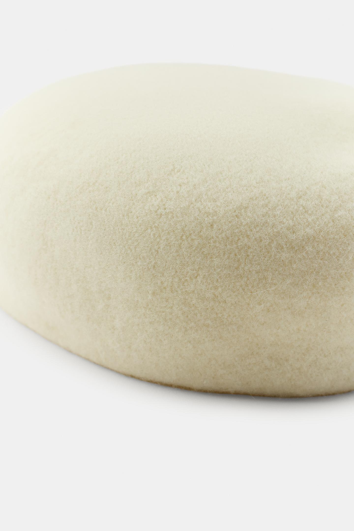 Женский головной убор Zara Wool Blend Pillbox Hat, цвет: Экрю — фото 3