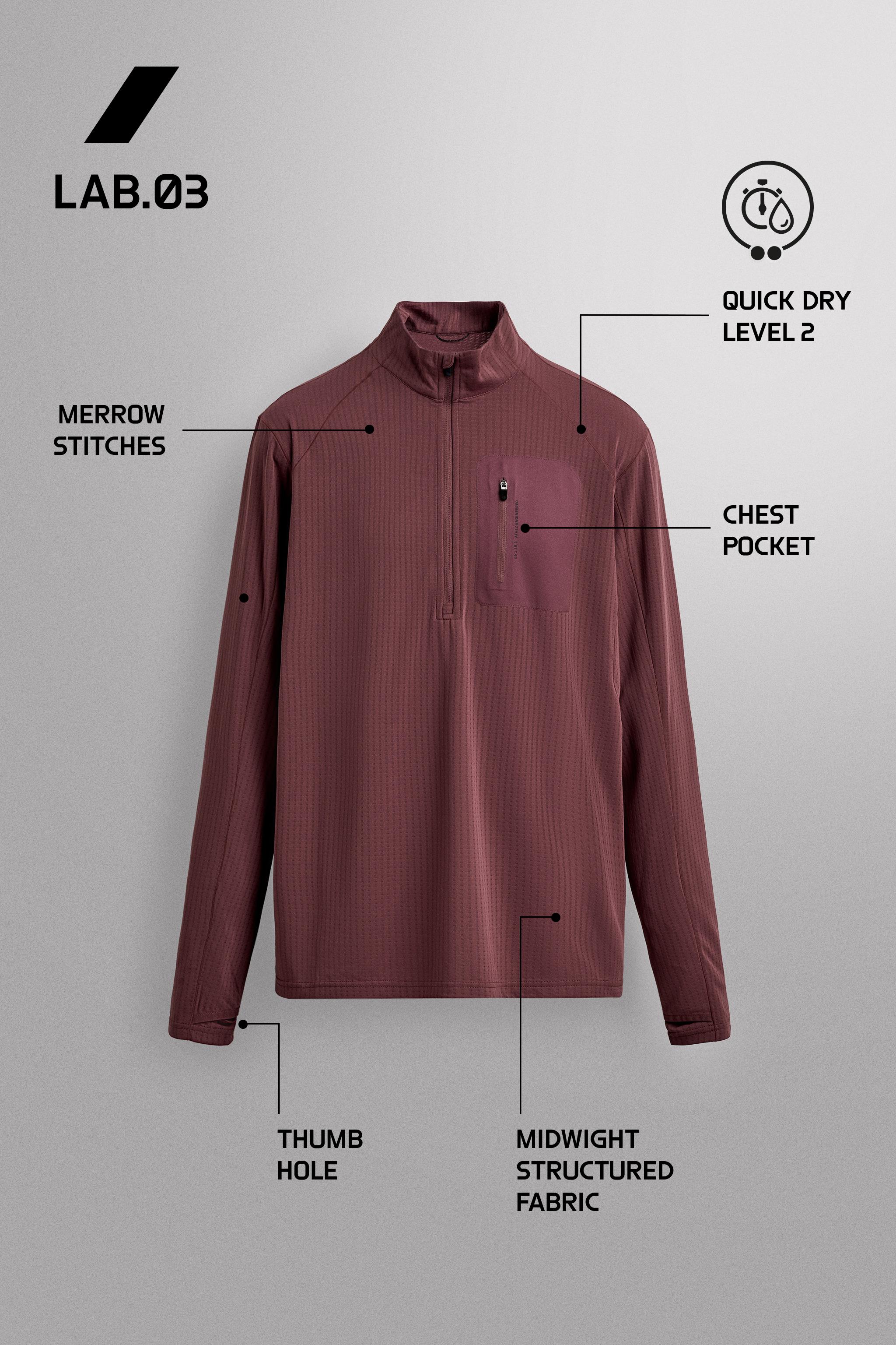 COMBINATION POCKET QUARTER-ZIP SWEATSHIRT - Dark pink | ZARA