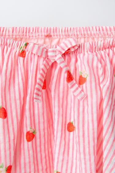 CULOTTE-JUPE À RAYURES ET FRAISES - Rose de Zara - Image 2