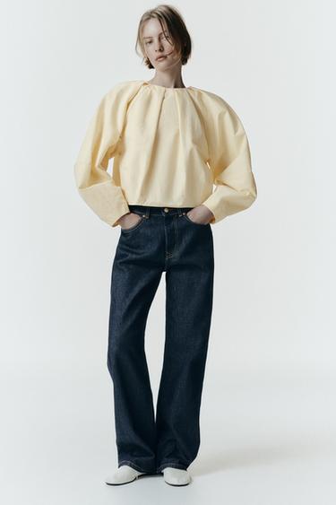 CAMISA MANGA ABULLONADA - Amarillo de Zara - Imagen 0