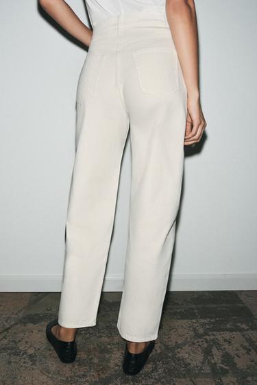 JEANS ZW COLLECTION TAPERED MID-WAIST - White by Zara - Image 2