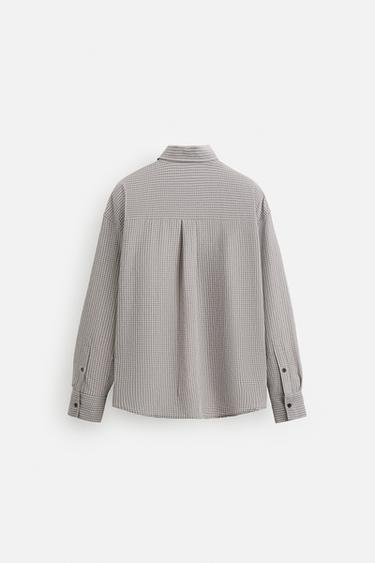 TEXTURED CHECK SHIRT - Pink by Zara - Image 7