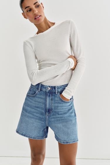 SHORTS Z1975 MOM FIT - Azul medio de Zara