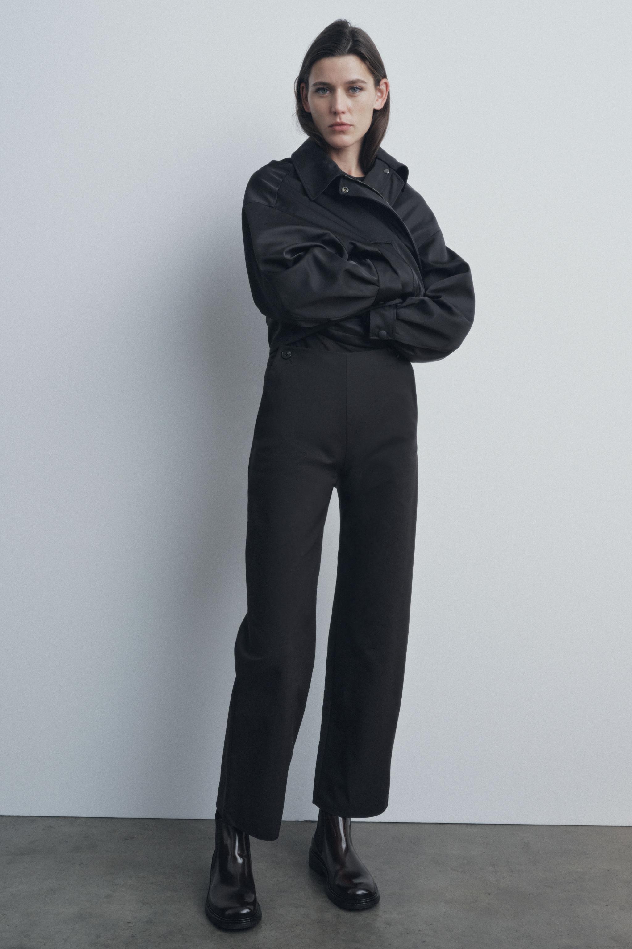 Pantalon noir fendu devant zara sale