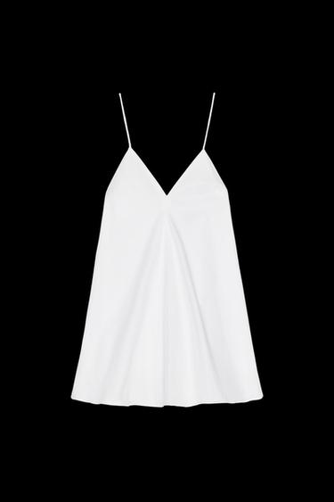 KURZES KLEID MIT FORMBAREN SAUM - Weiß von Zara - Bild 0