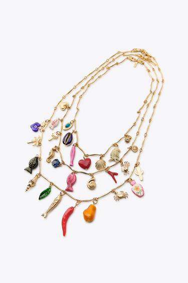 PACK OF 3 METAL CHARM NECKLACES - Multicoloured by Zara - Image 5