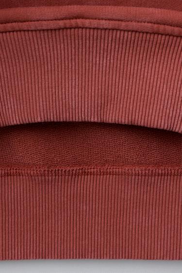 WASHED EFFECT SWEATSHIRT WITH SHINY STARS - Reddish by Zara - Image 3