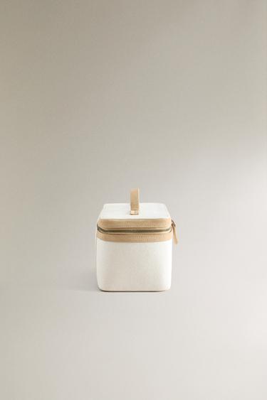 TROUSSE DE TOILETTE RIGIDE TOILE CUIR - Blanc écru de Zara - Image 2