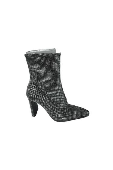 RHINESTONE HEELED ANKLE BOOTS
