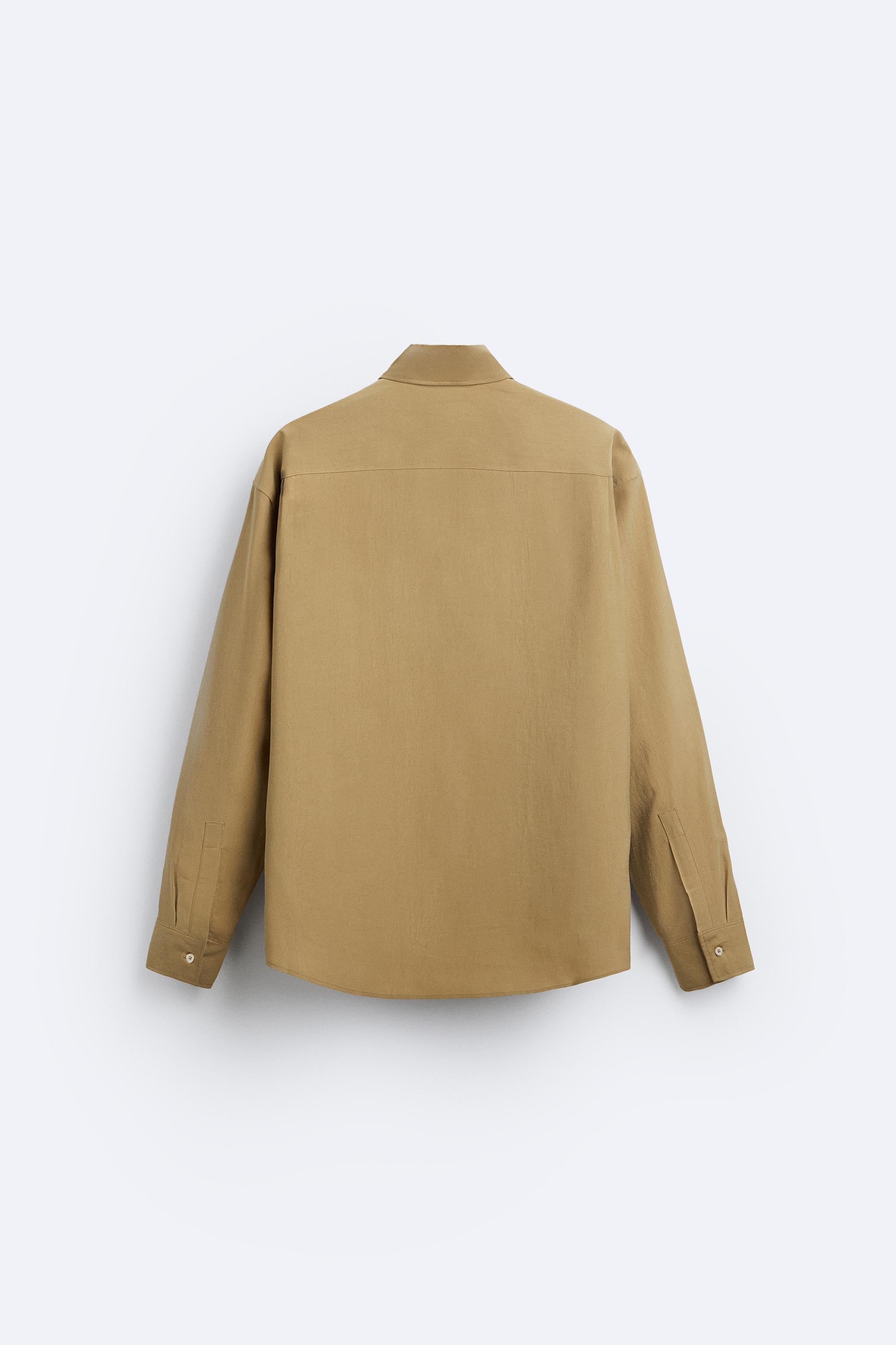 LYOCELL BLEND SHIRT - taupe brown | ZARA United States