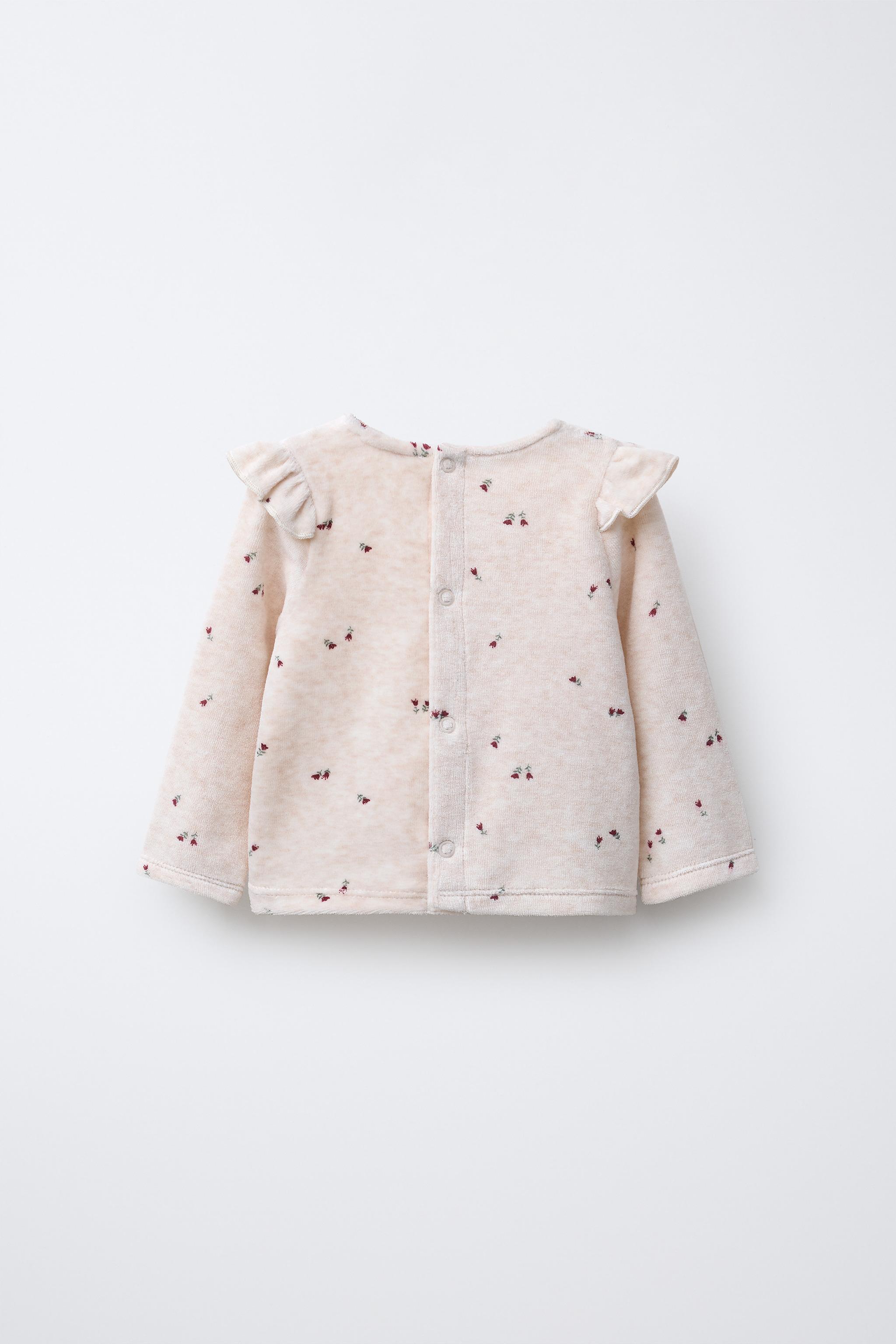 VELOUR FLORAL T-SHIRT