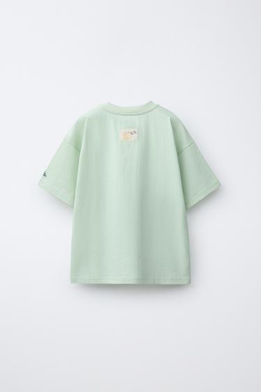 T-SHIRT BRODÉ - Vert d'eau de Zara - Image 1