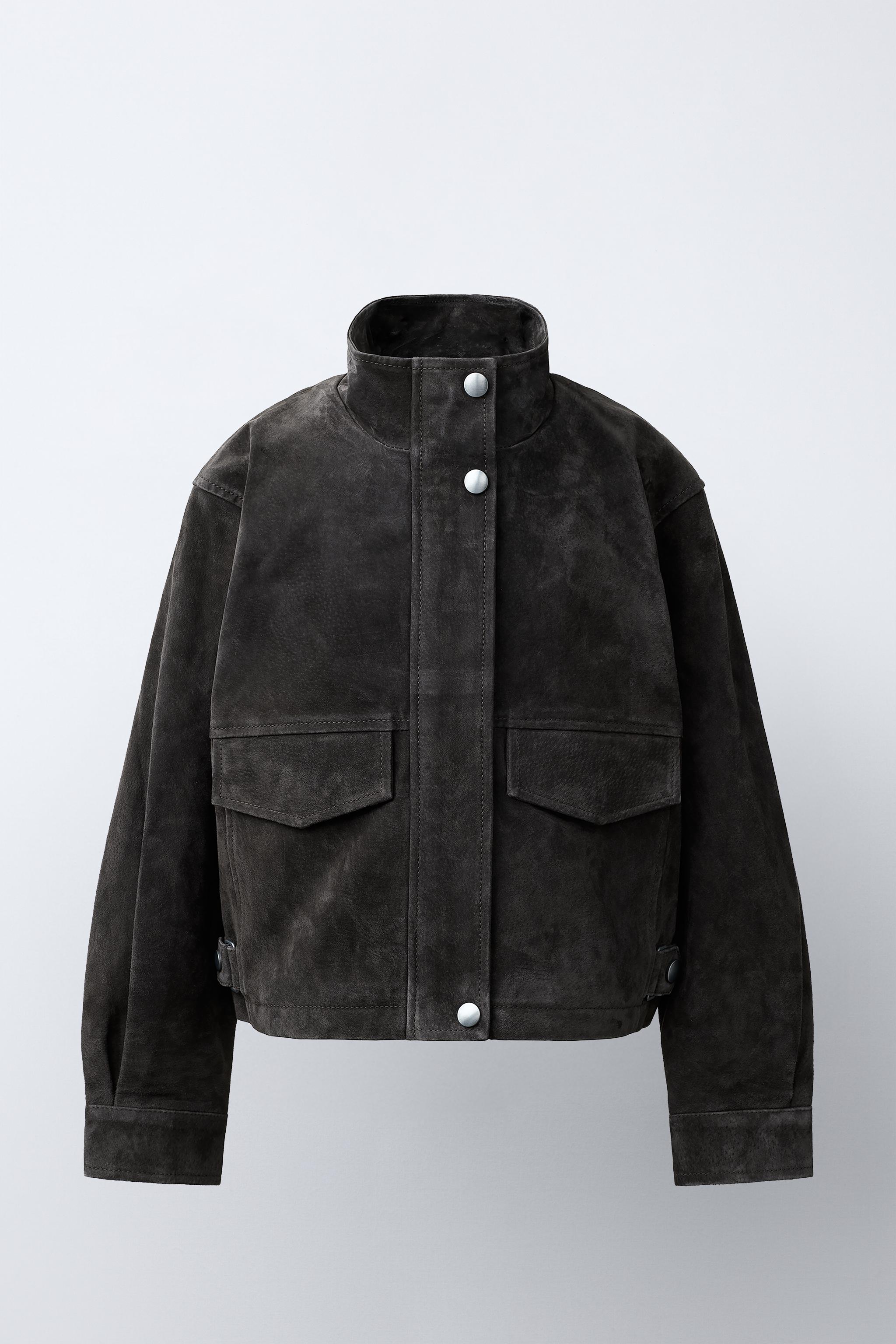 Детские куртки Zara 100% LEATHER JACKET WITH POCKETS