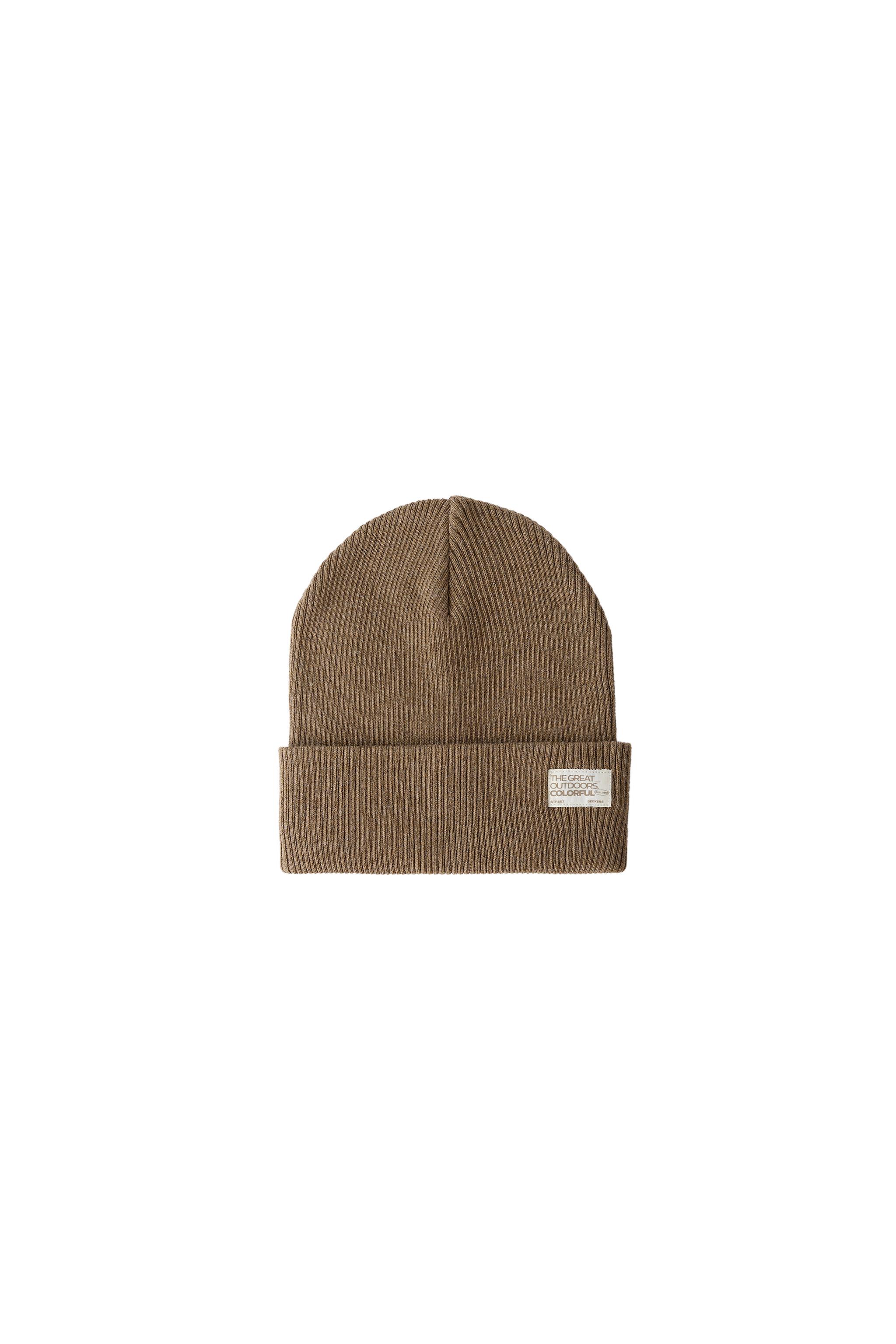 RIBBED KNIT HAT WITH LABEL - Orange | ZARA United States