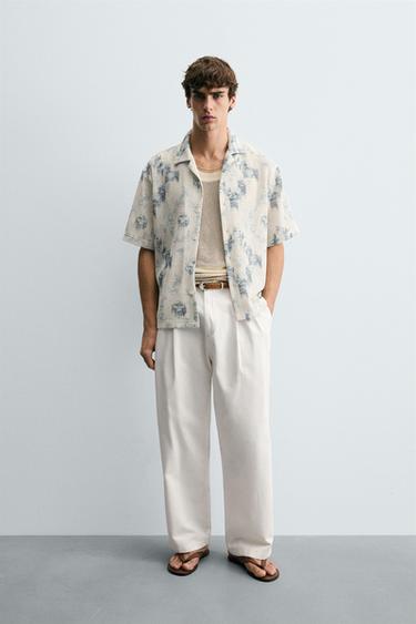 OPEN-KNIT PRINT SHIRT - White by Zara - Image 0