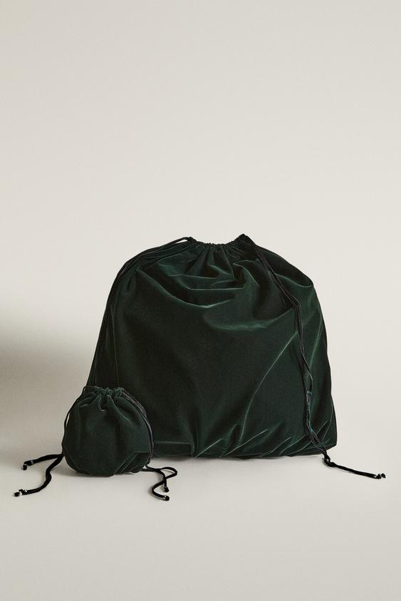 SAC VELOURS NOËL - Vert de Zara - Image 0