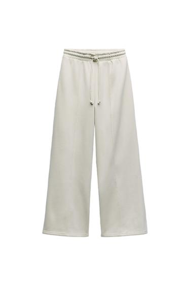 PLUSH WIDE-LEG JOGGER TROUSERS