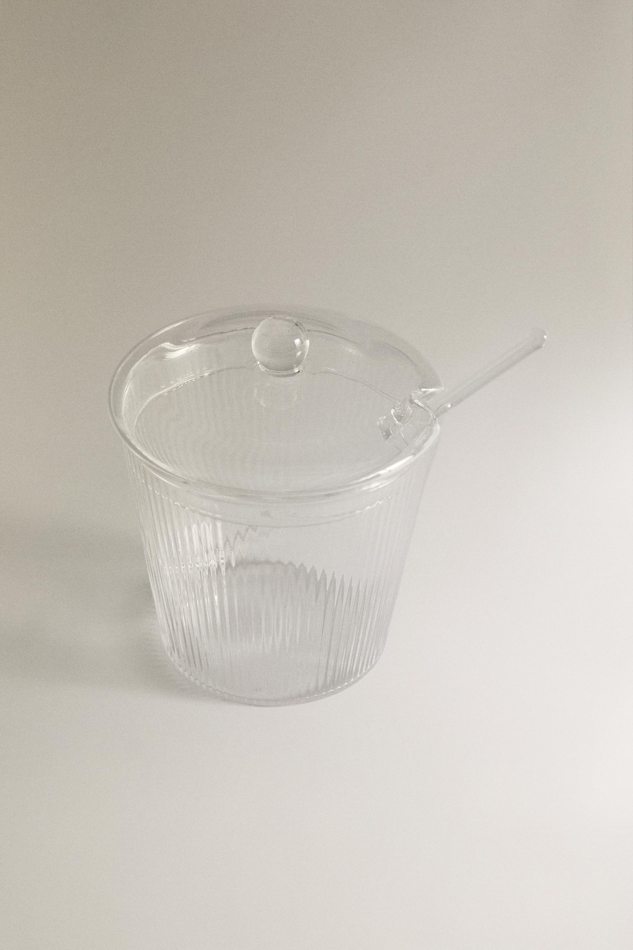 BOROSILICATE GLASS SUGAR BOWL — Transparent