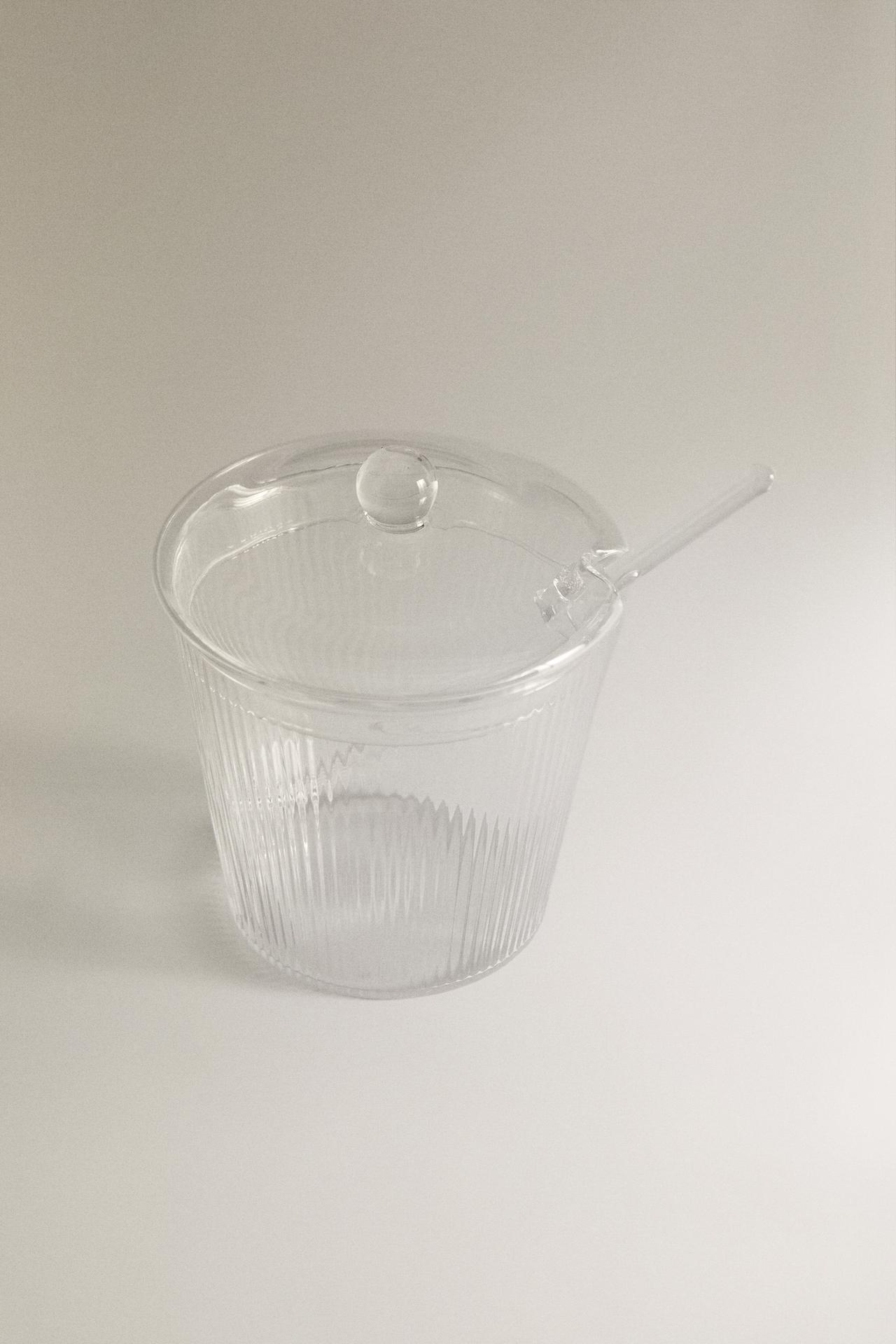 BOROSILICATE GLASS SUGAR BOWL — Transparent
