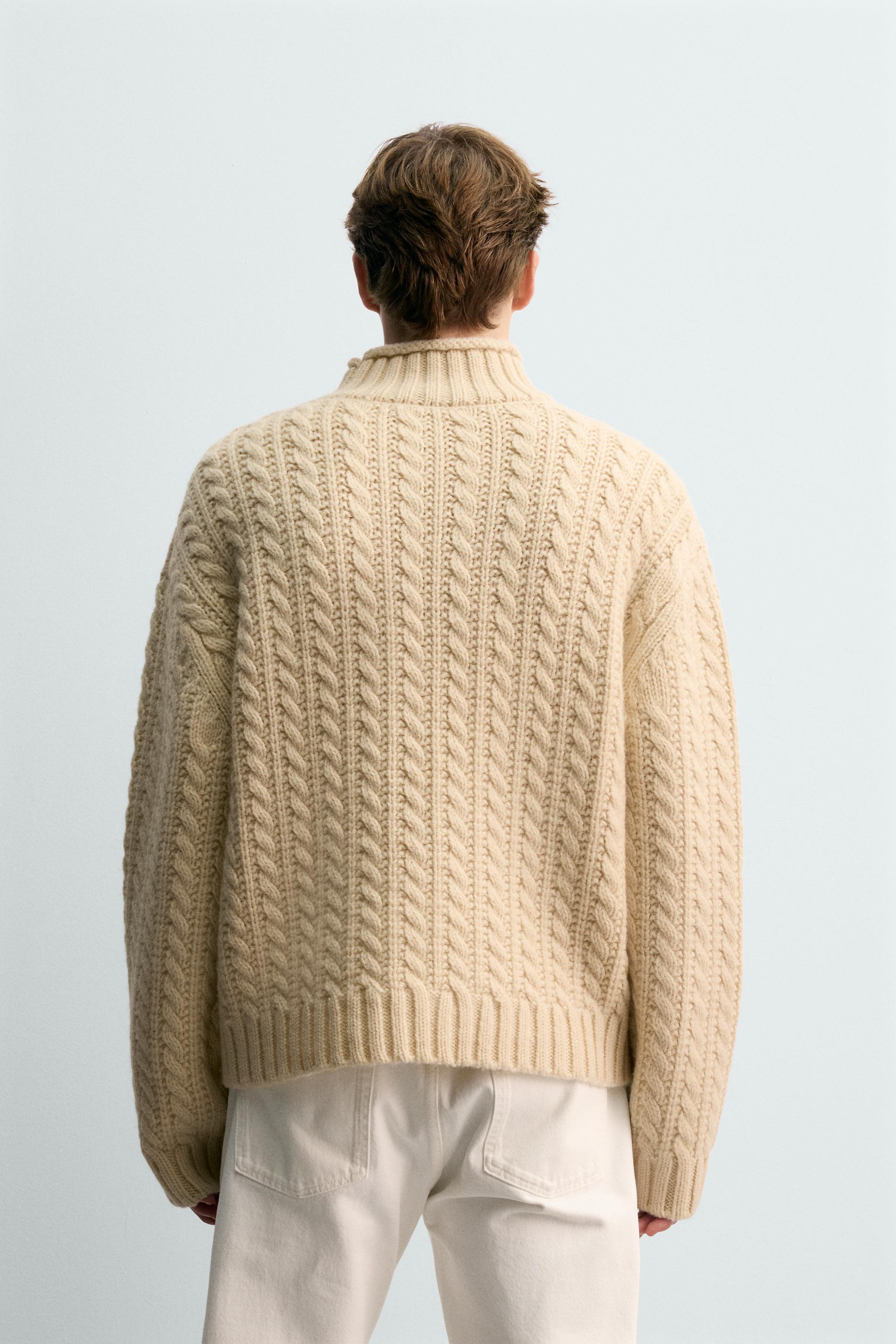 WOOL CABLE KNIT JUMPER AARON LEVINE X ZARA