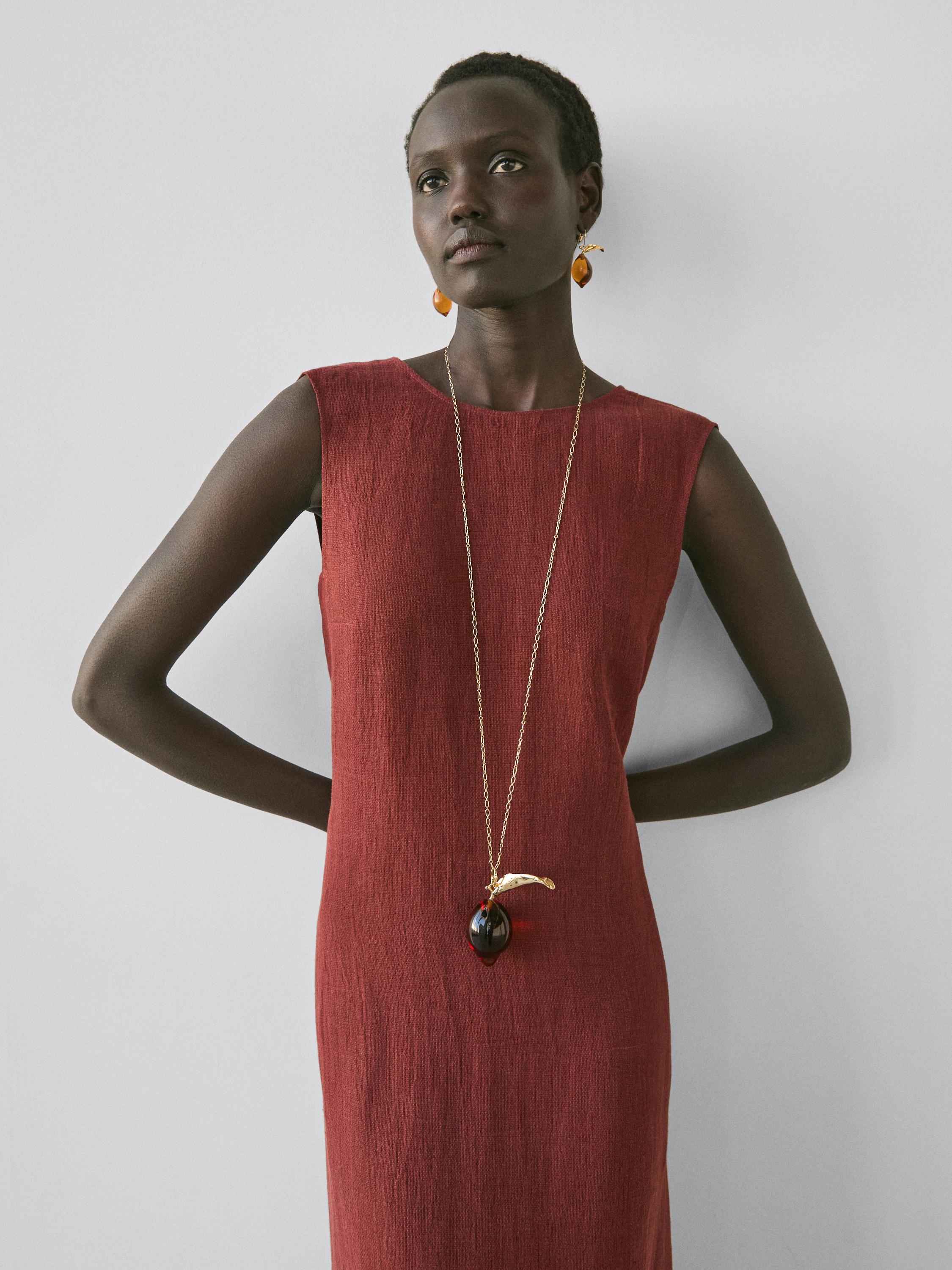 100% linen short dress