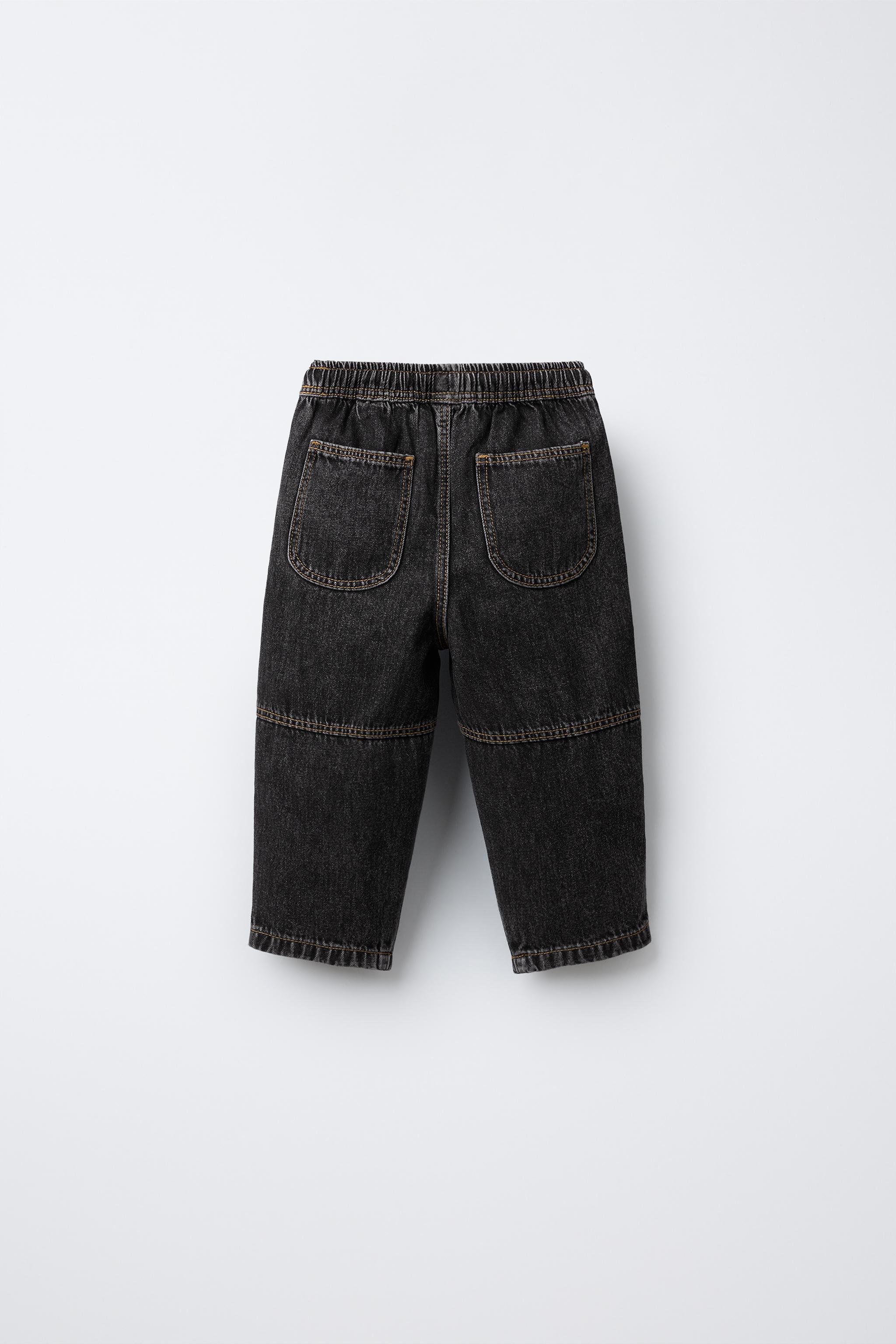 ワイドレッグデニム黒 バギー asapmode jaded londn ZARA シームディテール バギー デニムパンツ - ブラック | ZARA Japan