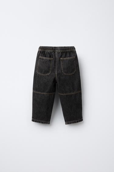 BAGGY DENIM TROUSERS - Grey by Zara - Image 1