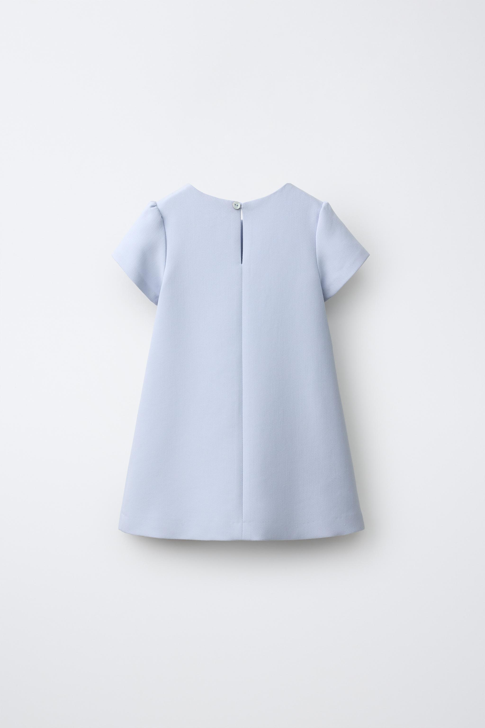 BOW DRESS — Pastel blue