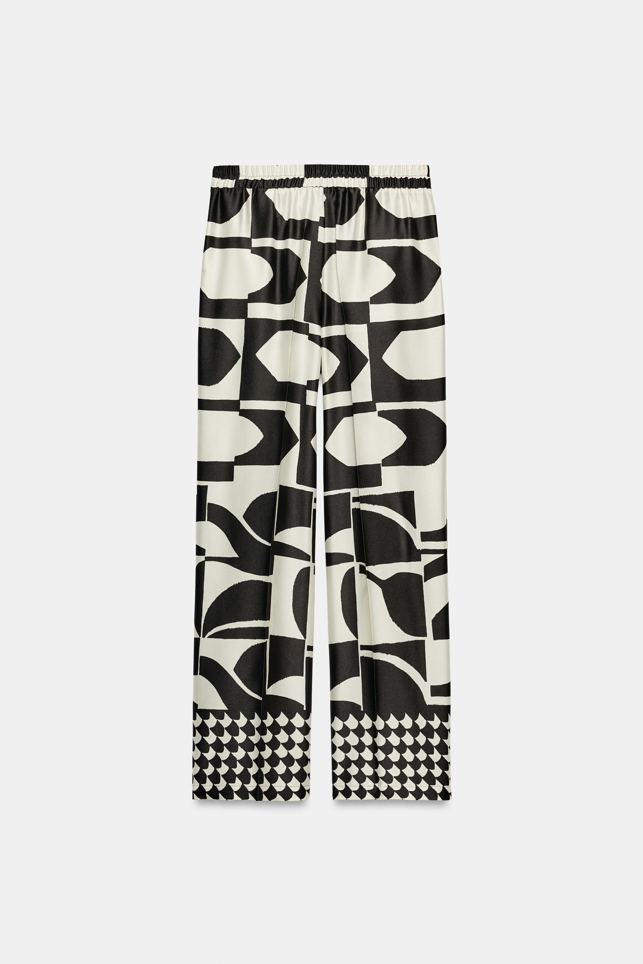 Женские брюки Zara GEOMETRIC PRINT PANTS — фото 7