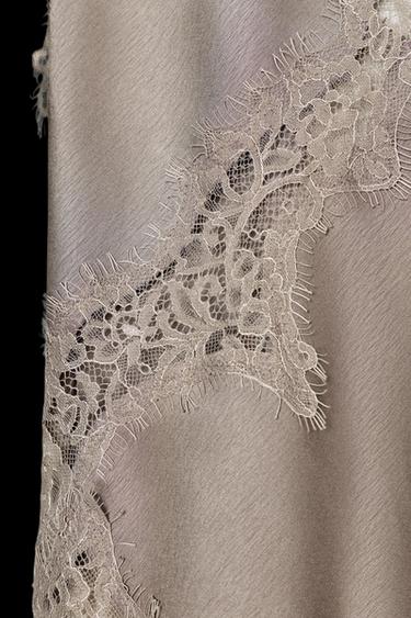 TOP LENCERO ENCAJE ZW COLLECTION - Visón de Zara