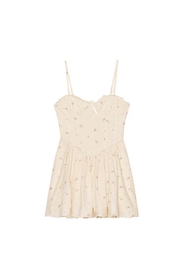 VESTIDO CORSETERO POPELÍN ESTAMPADO FLORES