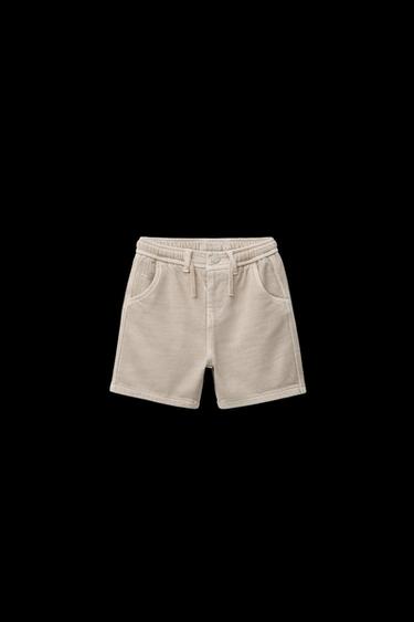Zara STANDARD SOFT TOUCH SHORTS - Ecru - Image 0