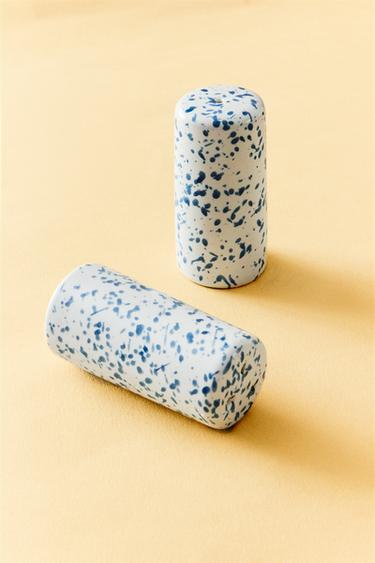 ENSEMBLE SALIÈRE ET POIVRIÈRE GRÈS TACHETÉ - Bleu de Zara - Image 6