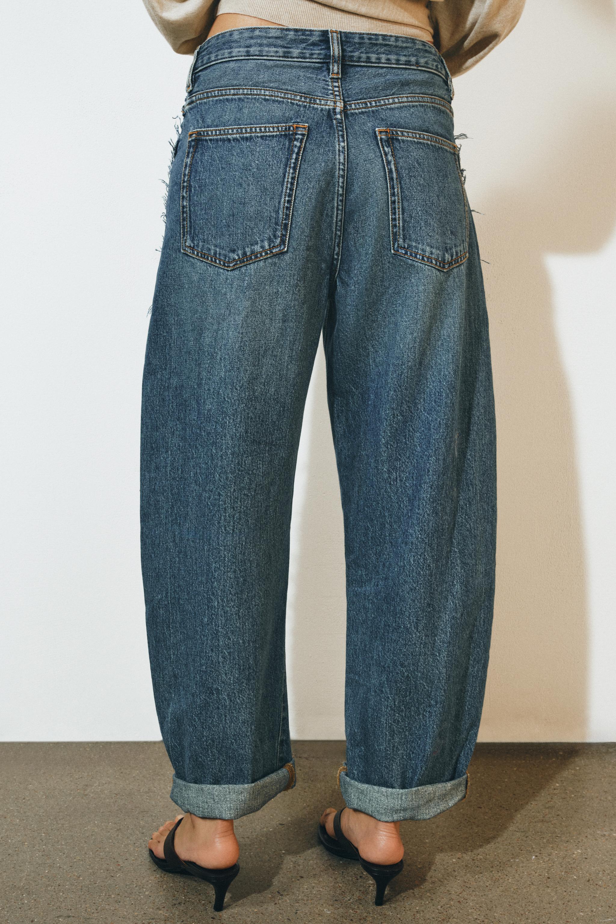 Zara ZW COLLECTION PAÇALI BALON ORTA BEL JEAN görsel 3