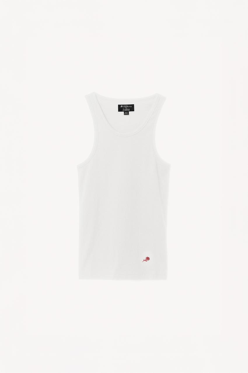 slim fit dress slacks Layers Classic Ribbed Fitted Tank White