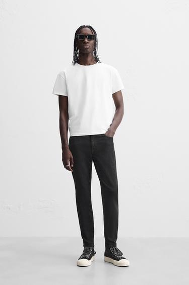 Zara SKINNY FIT CROPPED JEANS - Black