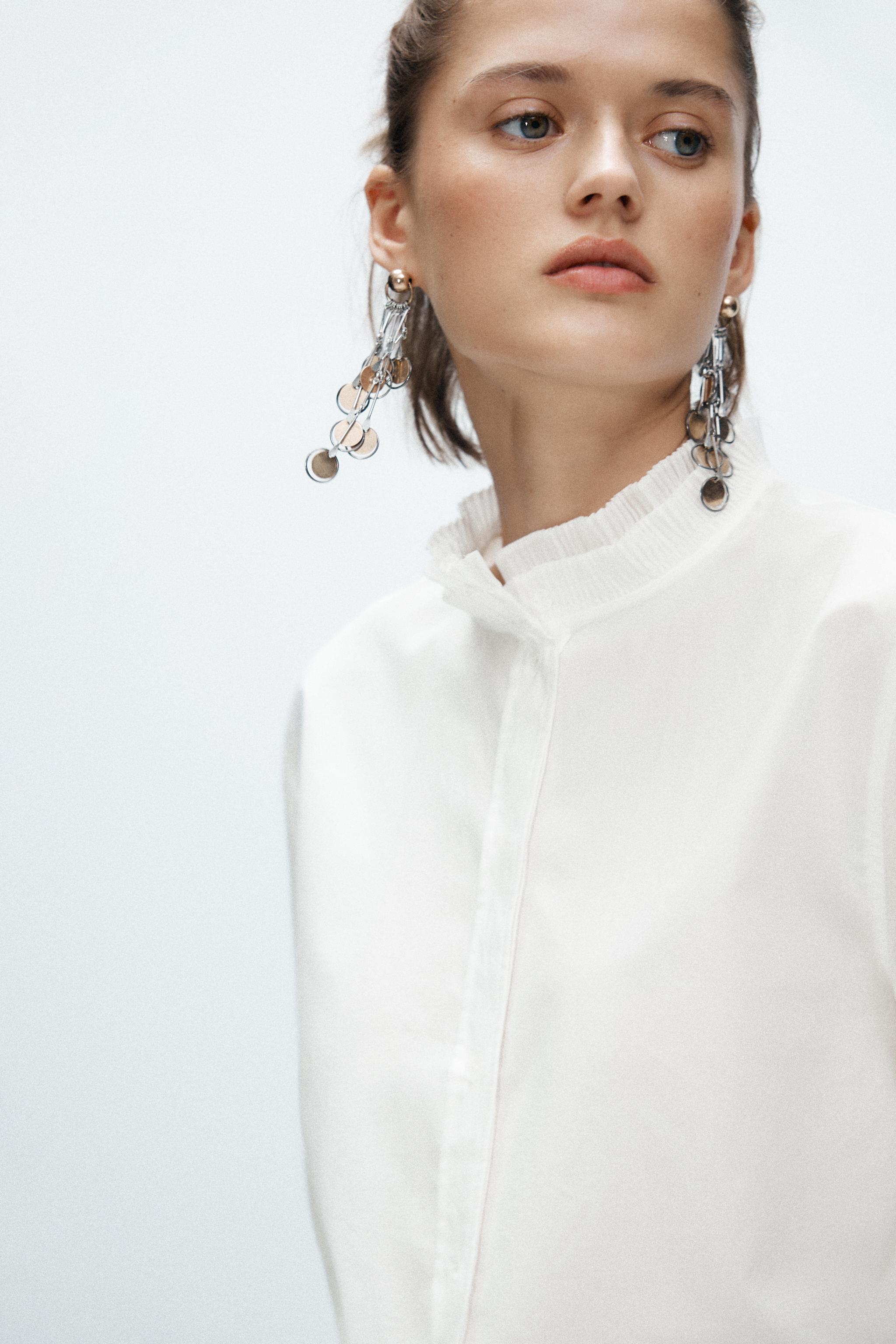 ZW COLLECTION フリルシャツ - ホワイト | ZARA Japan / 日本