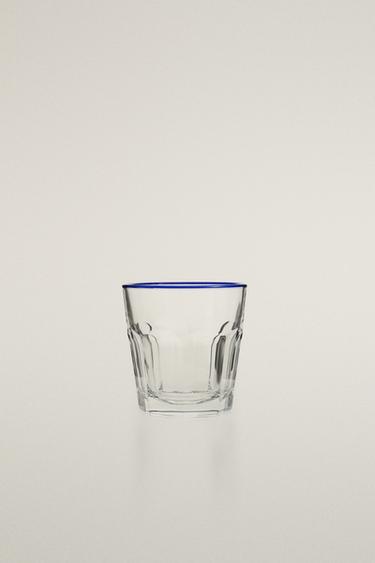 GLASS TUMBLER WITH RIM - أزرق الخاص بـ Zara - صورة 0