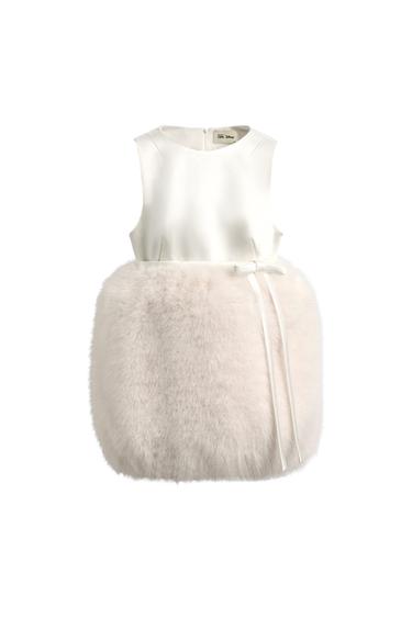 FAUX FUR EFFECT COMBINED MINI DRESS HARRY LAMBERT FOR ZARA X DISNEY
