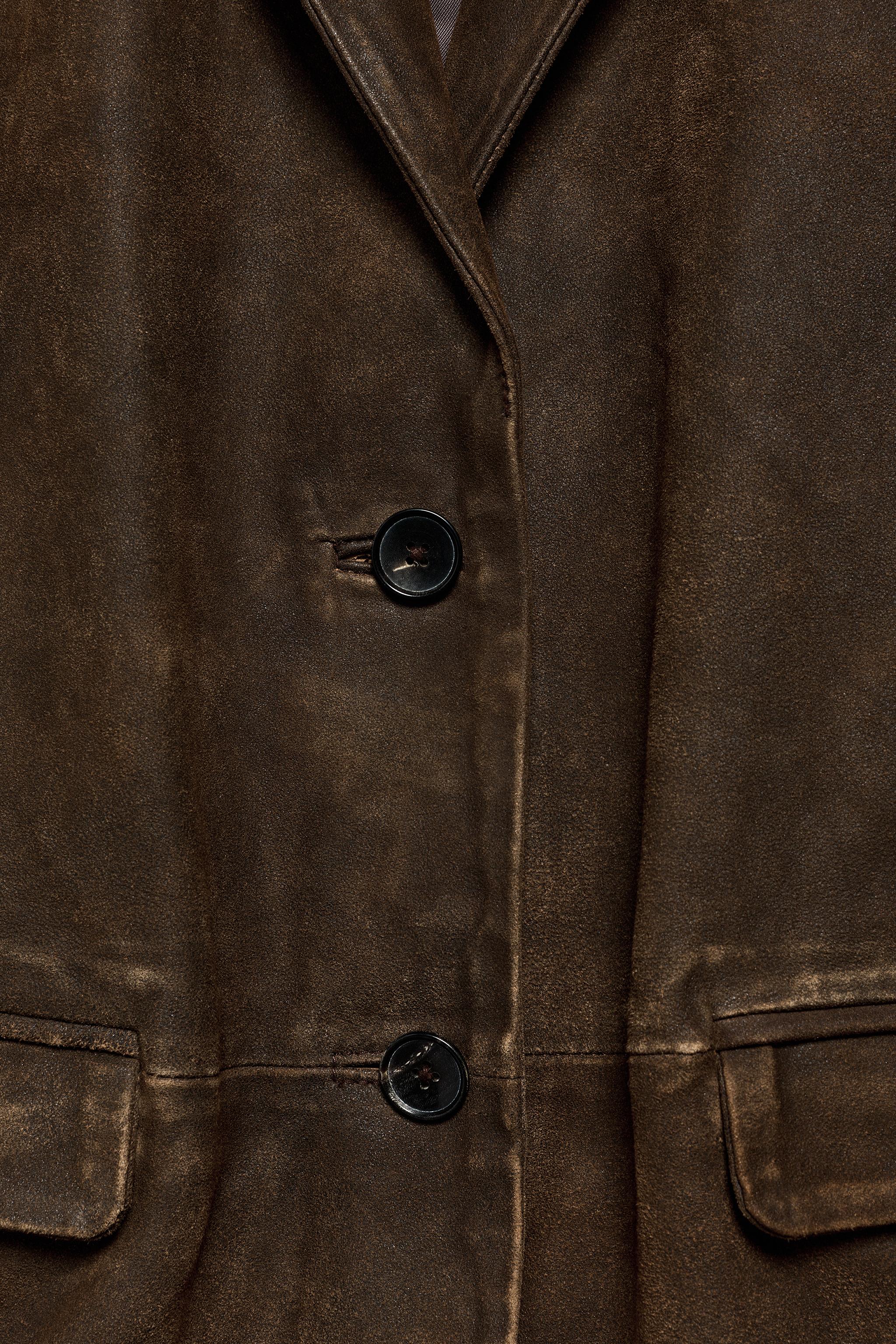100% SUEDE LEATHER BLAZER ZW COLLECTION LIMITED EDITION