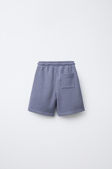 ENSEMBLE EN MOLLETON AVEC T-SHIRT ÉTIQUETTE ET SHORT - Mauve de Zara - Image 5