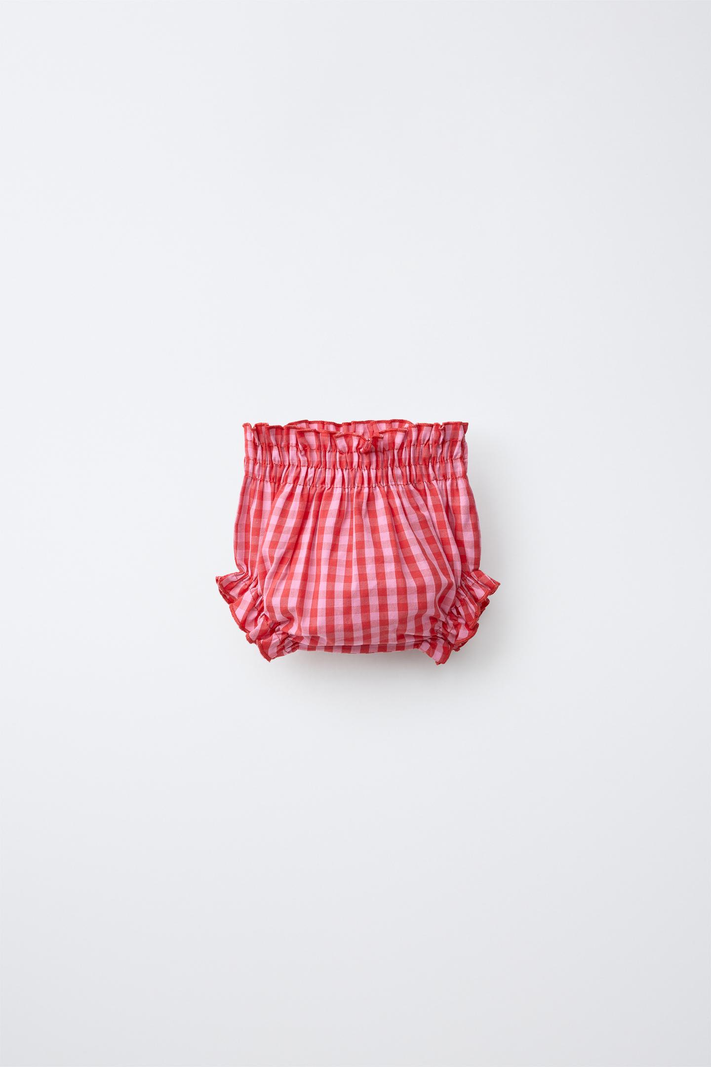 Трусы Gingham для детей — Zara, цвет: Красный — фото 1