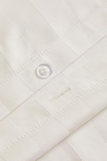 STRIPED SATEEN DUVET COVER (500 THREAD COUNT) - Beige by Zara