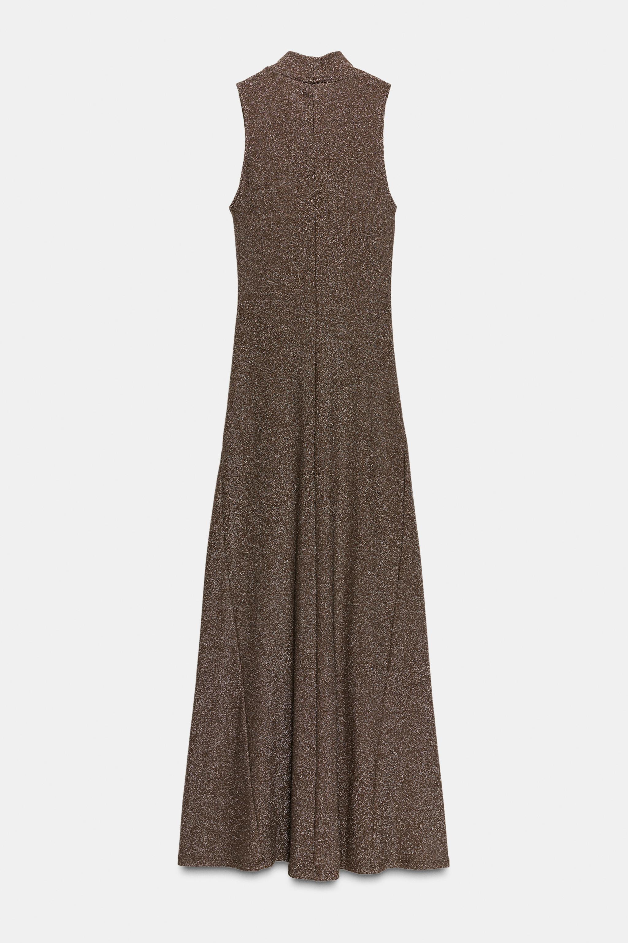 METALLIC THREAD SLEEVELESS DRESS